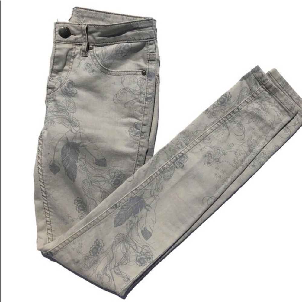 Free People Printed Skinny Stretch Jeans Size 25